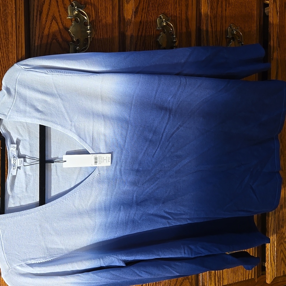 Chico's Pullover Dark Harbor Blue V-Neck Sweater